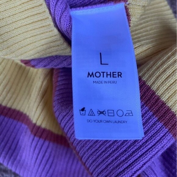 Mother Large The Tube Colorblocked Tank Purple Yellow Stripes NWT $178 MSRP - Picture 4 of 8